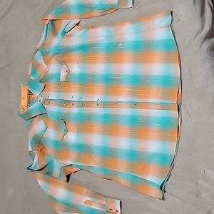 Wrangler Teal and Orange Show Shirt 3XL